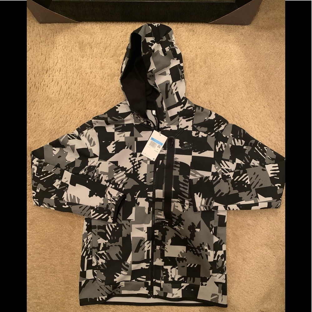 Nike Tech Fleece Full Zip Hoodie Jacket Digi Snow Camo Size M